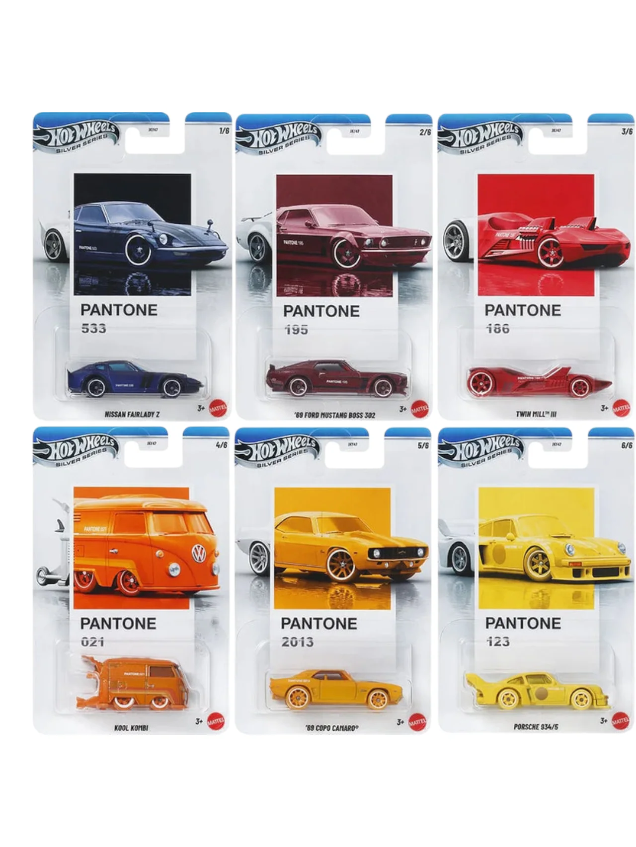 HotWheels Pantone Silver Series car 1:64 Scale Set of 10 JKY47 - Image 3