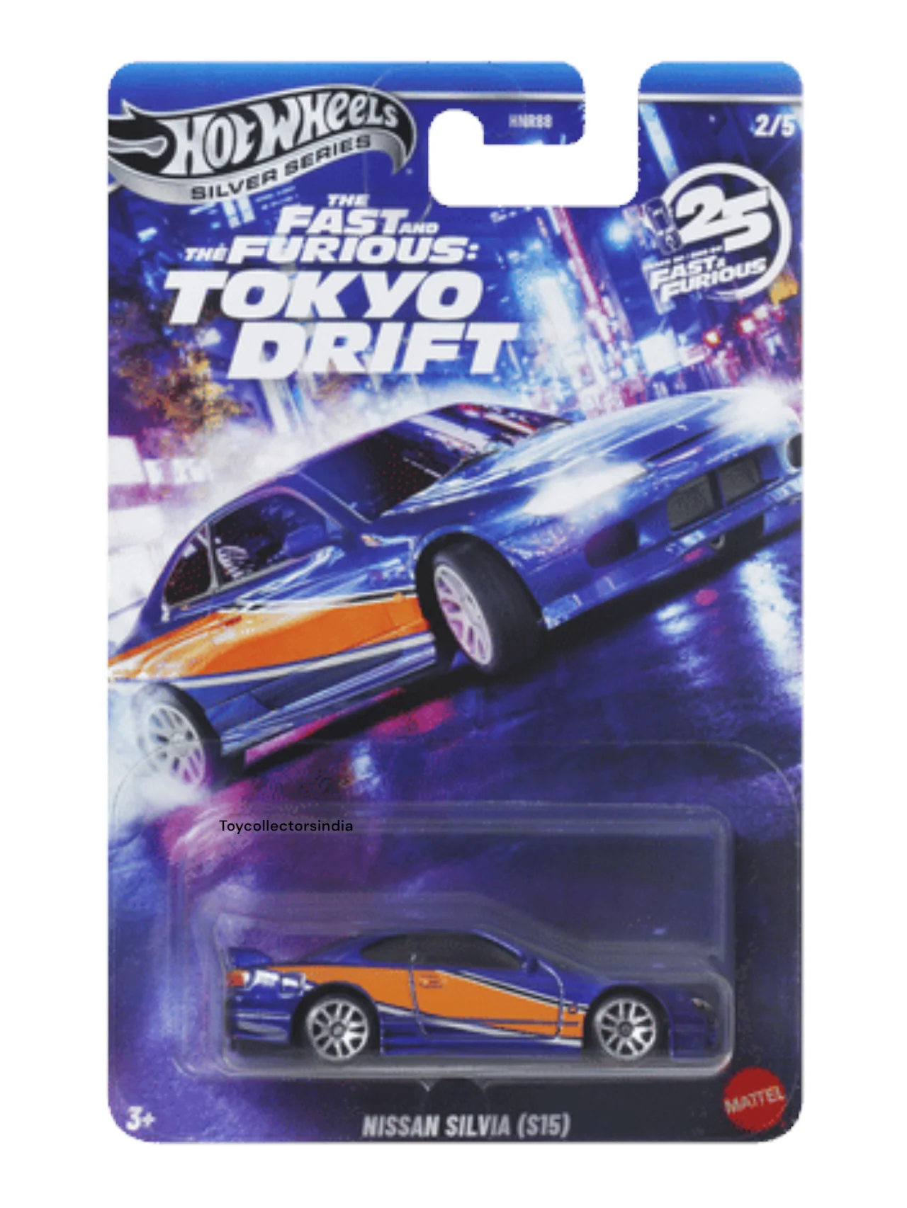 HotWheels Silver Series The Fast And Furious Tokyo Drift Nissan Silvia ( S15  ) Imported Card Art 1:64 Scale - Image 2