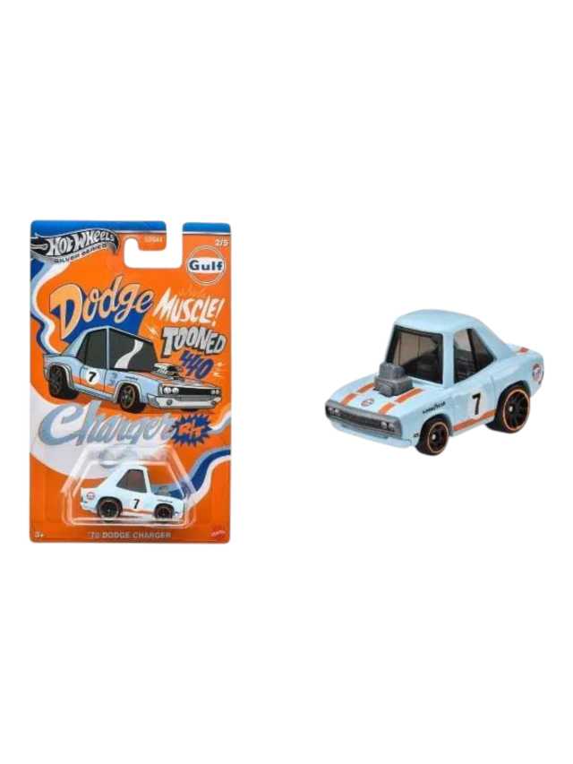 Hotwheels silver Series Tooned gulf set of 5 imported mainline card art 1:64 scale - Image 3