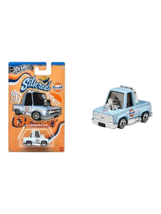 Hotwheels silver Series Tooned gulf set of 5 imported mainline card art 1:64 scale - Image 7