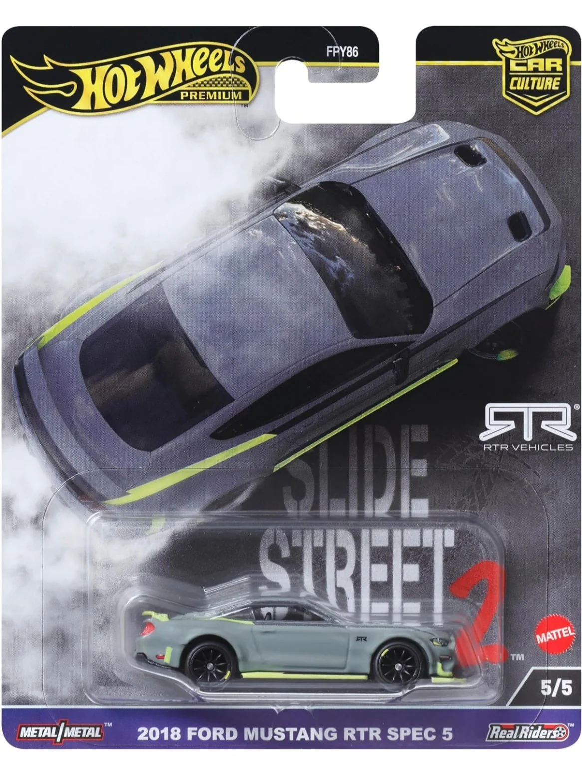 Hot Wheels 2018 Ford Mustang RTR Spec 5 – Slide Street 1:64 Scale