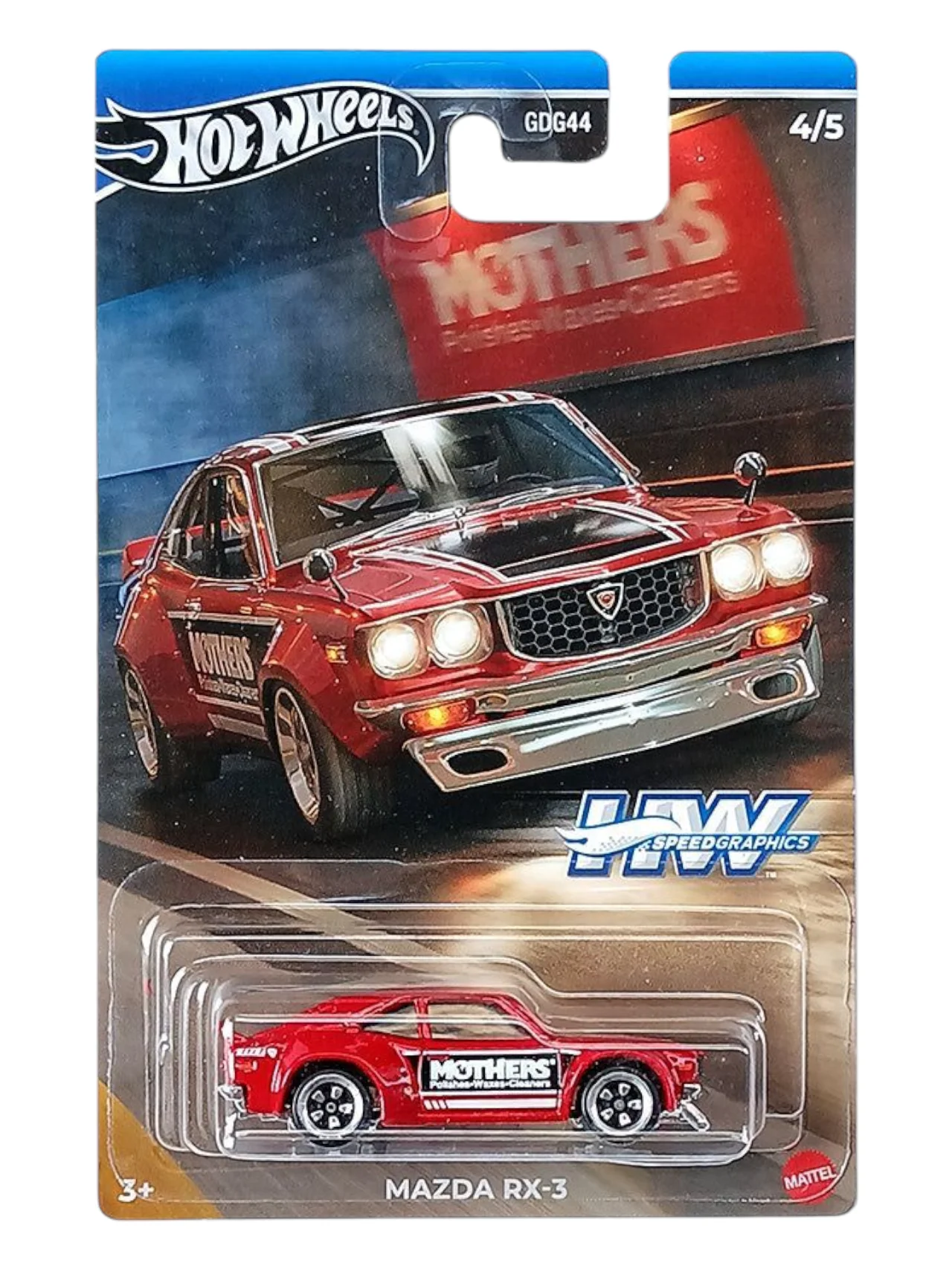 HotWheels Speed Graphics Mazda RX-3 Imported Mainline Card Art 1:64 Scale