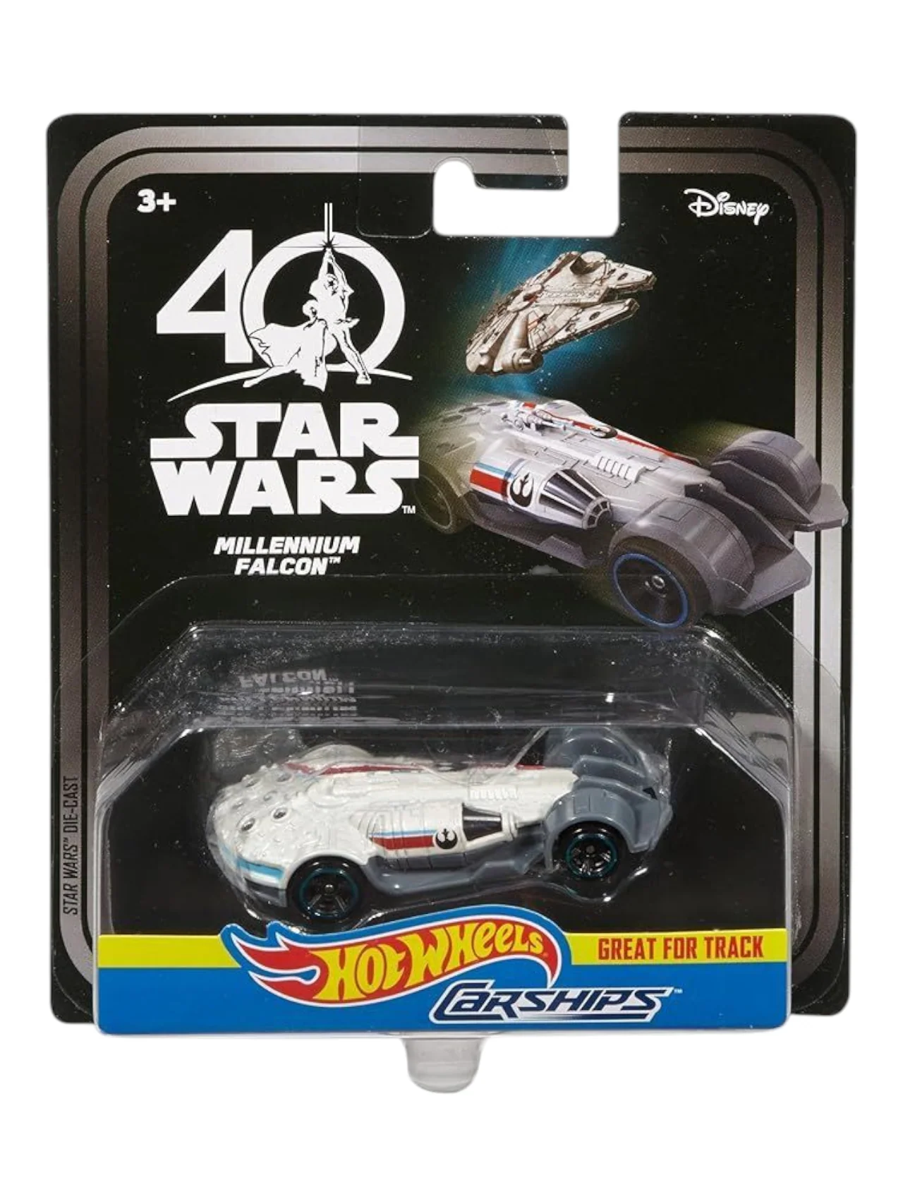 HotWheels Star Wars Carships 40th Anniversary Millennium Falcon Imported Premium 1:64 Scale (CARD DAMAGE)