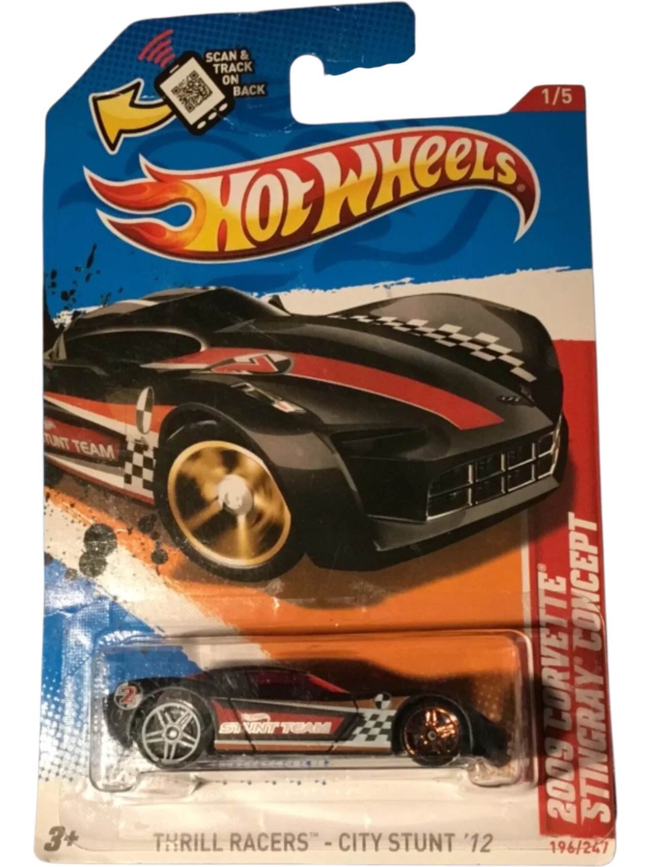HotWheels 2009 Corvette Stingray Concept Imported Mainline Card Art 1:64 SCALE V5500-07A1