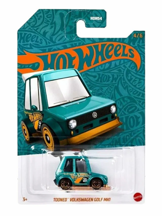 Hotwheel Tooned Volkswagen golf mk1  imported mainline card art 1:64 scale