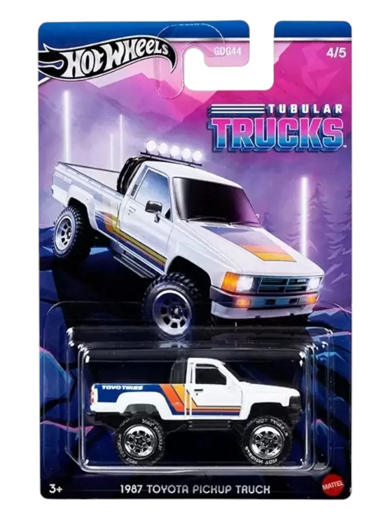 Hotwheels Tubular Truck 1987 Toyota Pickup Truck Imported Mainline Card Art 1:64 Scale