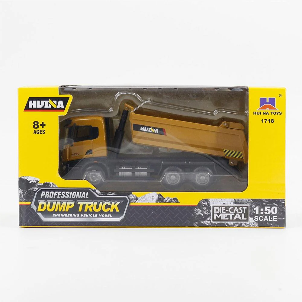 HUINA 1718 Professional Dump Truck Engineering Vehicle Model 1:50 Scale Die-cast Simulation