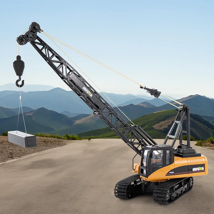 HUINA RC Engineering Crane 15 Channel Professional Crane Remote Control, 2.4GHz Frequency Simulation Action, 680° Direction , Realistic Light, Realistic Sound 1:14 Scale - Image 7