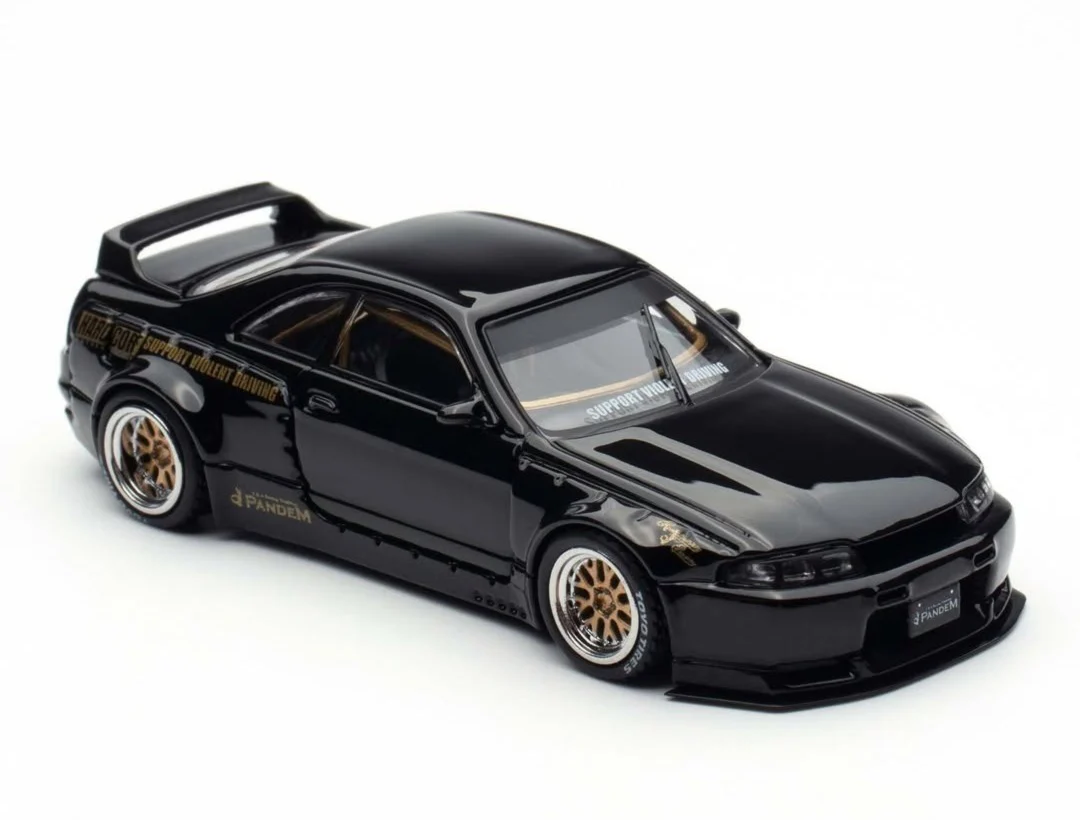INNO64 GT-R (BCNR33) Pandem/Rocket Bunny 1:64 Scale Metal Diecast IN64-R33P-BLA - Image 2