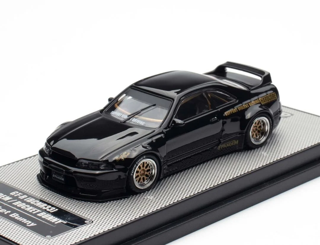 INNO64 GT-R (BCNR33) Pandem/Rocket Bunny 1:64 Scale Metal Diecast IN64-R33P-BLA - Image 3