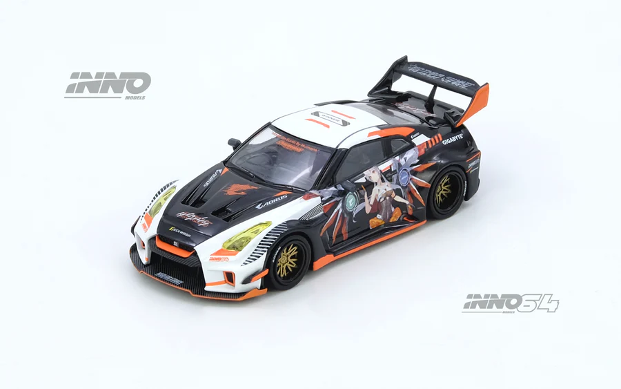 INNO64 GT-R (R35) WIDEBODY AORUS X INNO64 Limited Edition 1:64 Scale Mattel Diecast IN64-R35LB-AORUS - Image 2