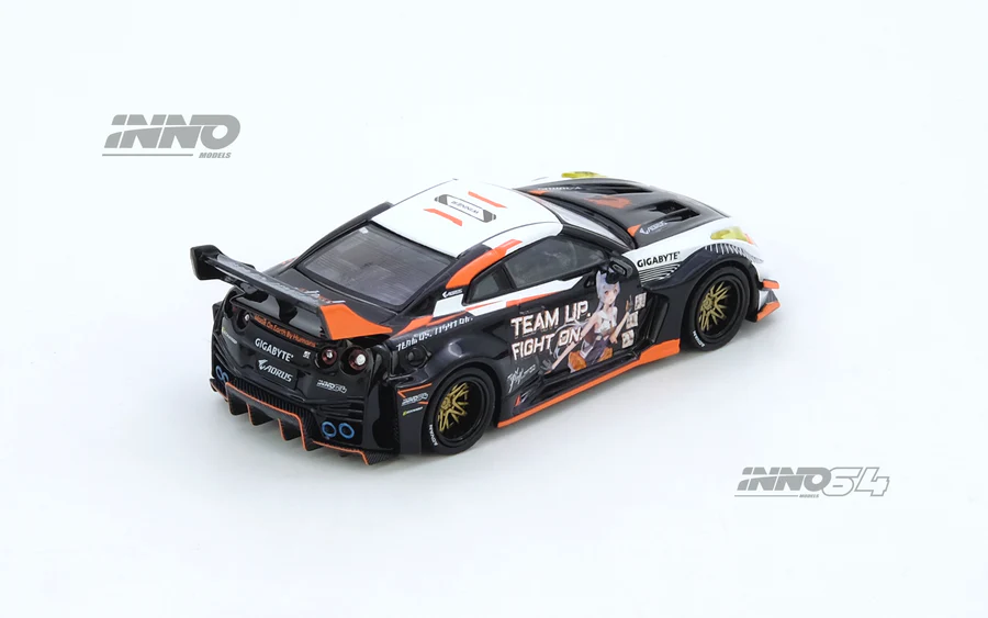 INNO64 GT-R (R35) WIDEBODY AORUS X INNO64 Limited Edition 1:64 Scale Mattel Diecast IN64-R35LB-AORUS - Image 3