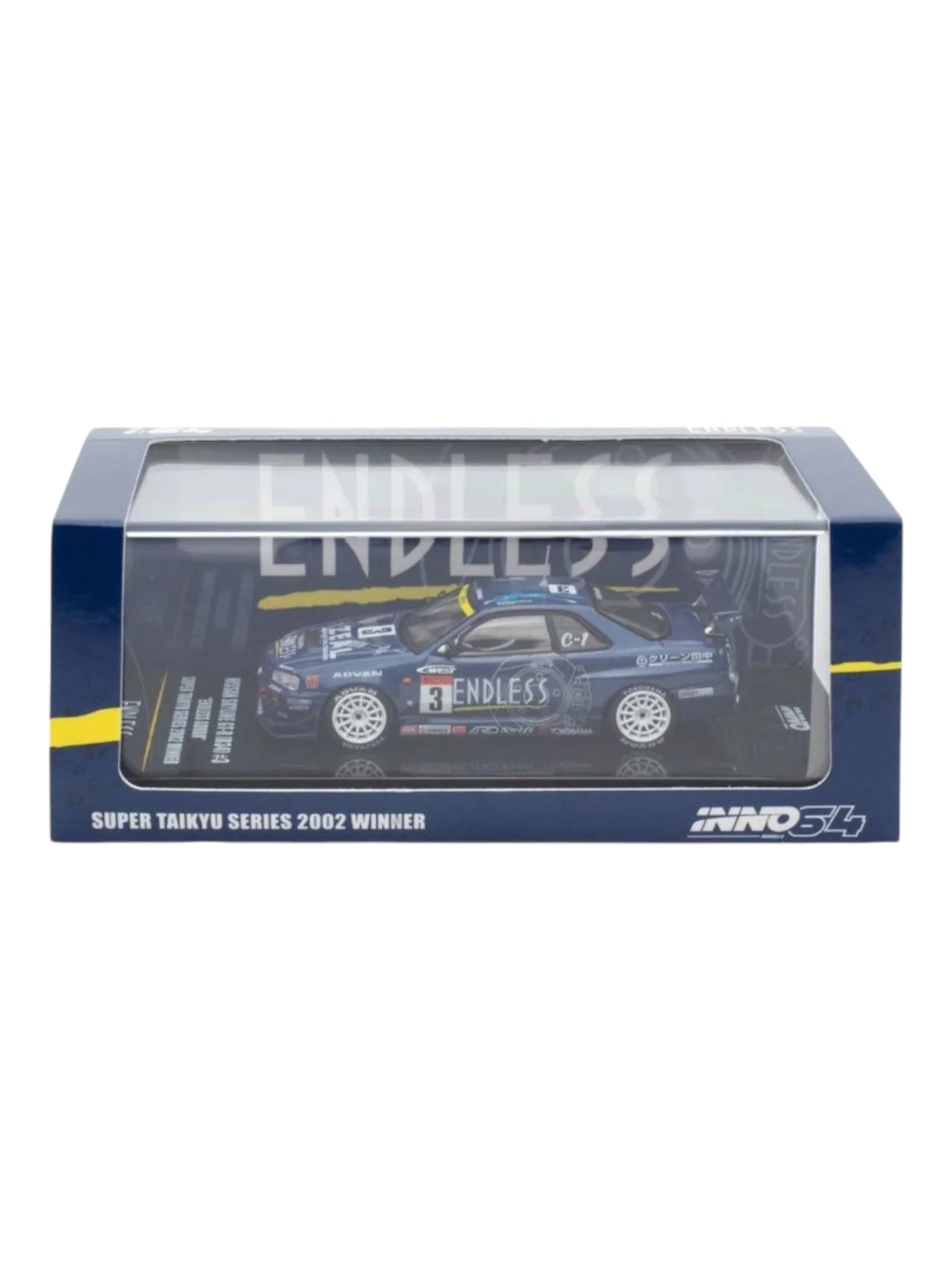 INNO64: Nissan Skyline GTR R34 3 Endless Advan Super Taikyu Series 2002 1:64 Scale