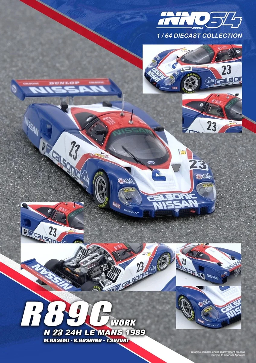 INNO64 R89C Le Mans 24Hours 1989 #23 Mhasemi- Khoshino-Tsuzuki 1:64 Scale Metal Diecast IN64-R89C-89LM23 - Image 2