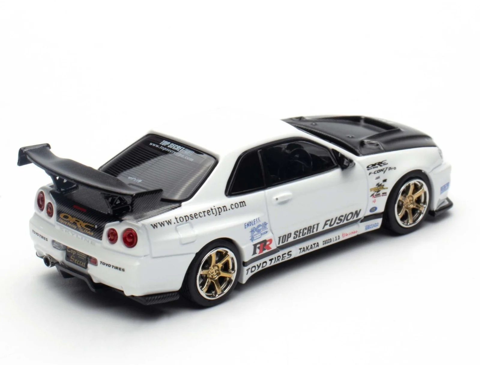 INNO64 Top Secret (R34) GT-R White 1:64 Scale Metal Diecast IN64-R34TS-WHI - Image 2