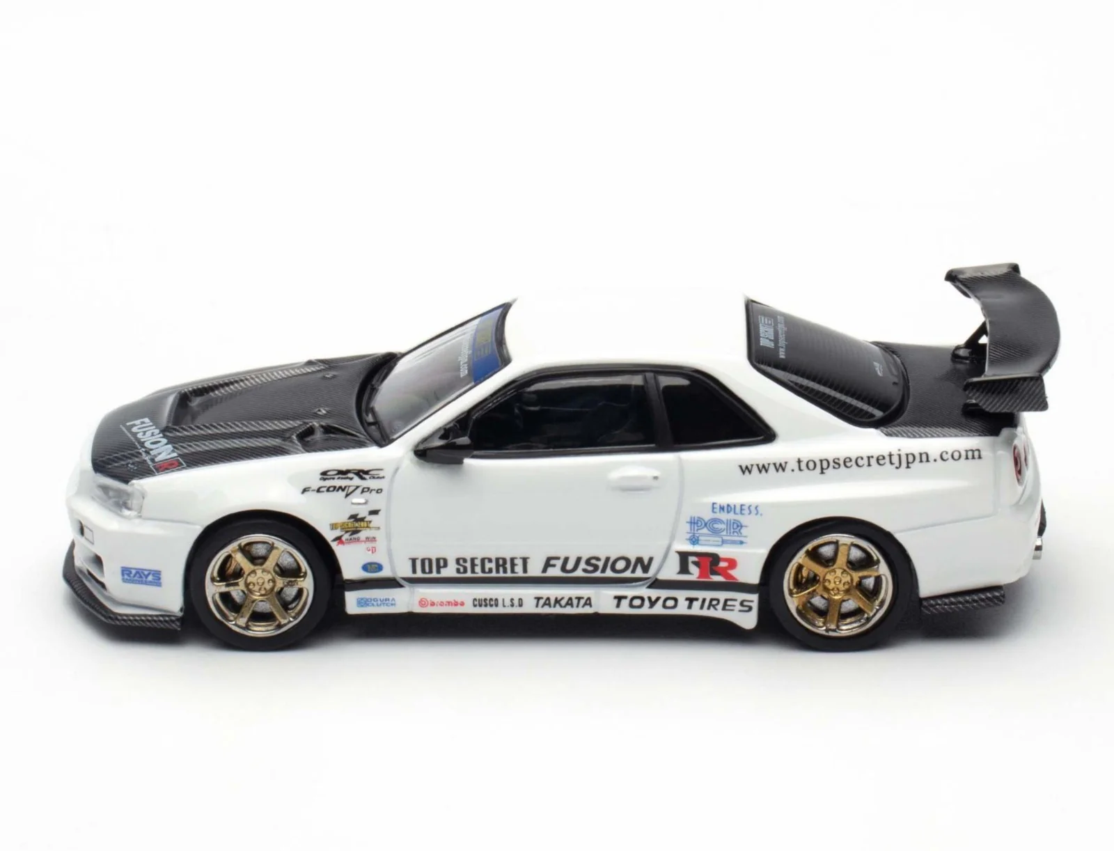 INNO64 Top Secret (R34) GT-R White 1:64 Scale Metal Diecast IN64-R34TS-WHI - Image 3
