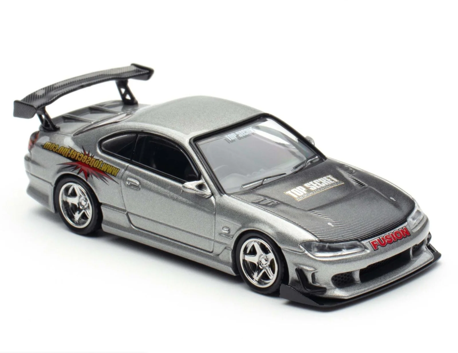 INNO64 Top Secret Silvia (S15) Silver 1:64 Scale Metal Diecast IN64-S15TS-SIL - Image 3