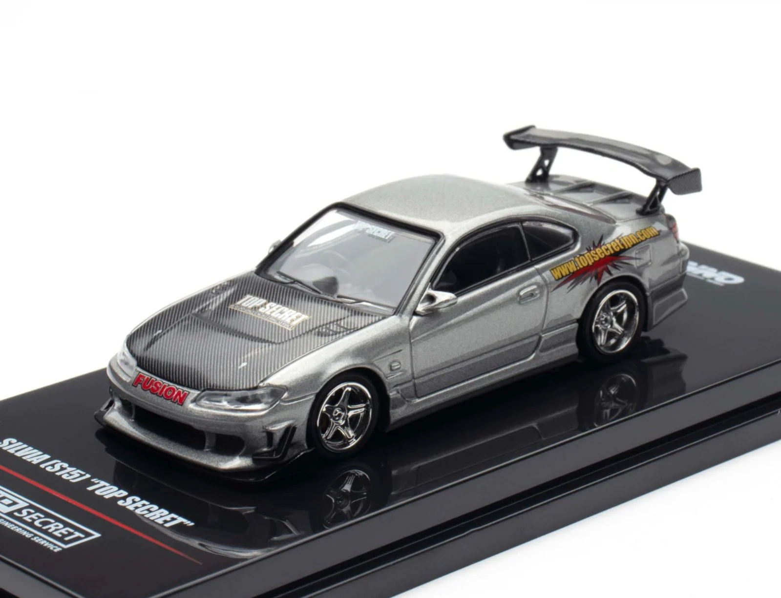 INNO64 Top Secret Silvia (S15) Silver 1:64 Scale Metal Diecast IN64-S15TS-SIL - Image 4