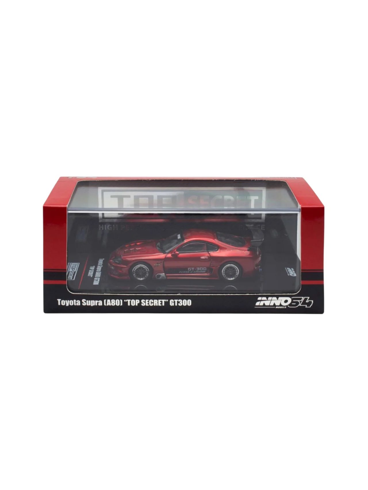 INNO64 Top Secret Toyota Supra(A80) GT300 Red 1:64 Scale Metal Diecast IN64-A80TS-RED