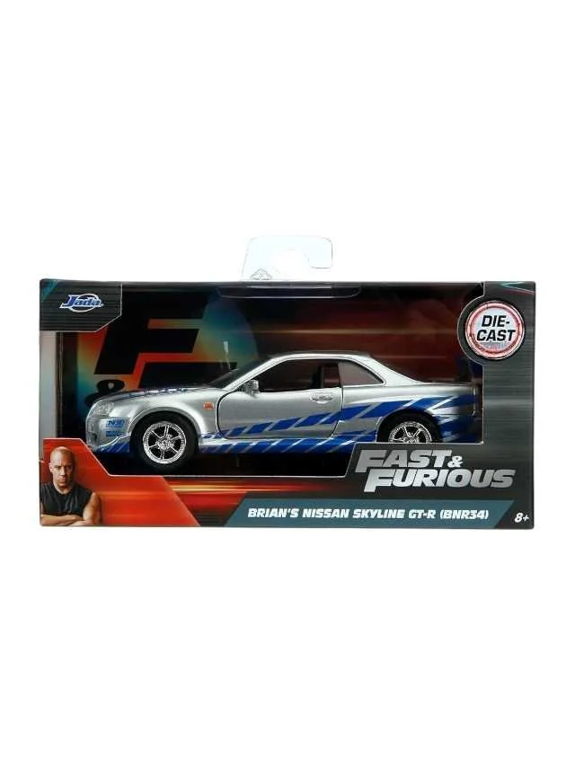 Jada Fast and Furious Nissan Skyline Gt-R (BNR34) (Box Damage car mint condition) 1:43 scale - Image 2