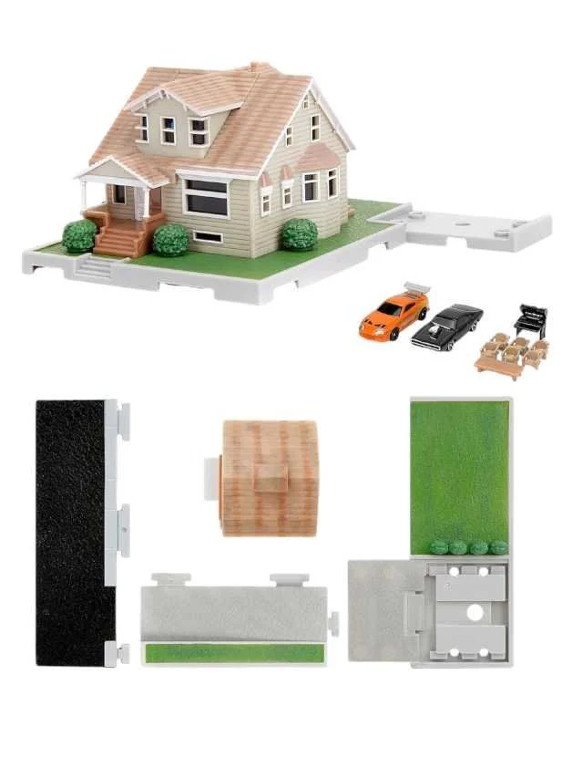Jada Toys Fast & Furious Nano Hollywood Rides Dom Toretto's House Display Diorama with Two 1.65" Die-cast Cars - Image 3