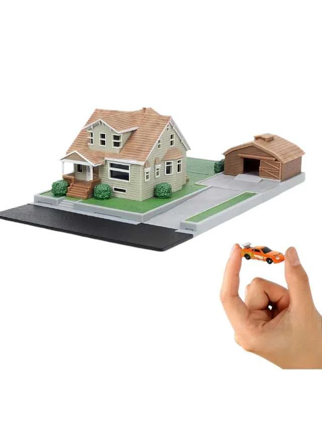 Jada Toys Fast & Furious Nano Hollywood Rides Dom Toretto's House Display Diorama with Two 1.65" Die-cast Cars - Image 6