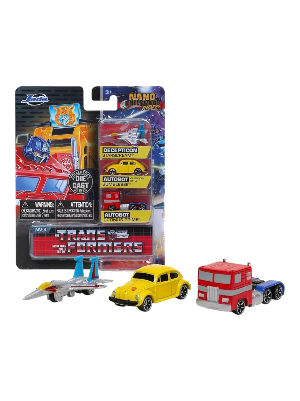 Jada Transformers Nano Hollywood Rides (Includes Decepticon Starscream,Autobot Bumblebee, Autobot Optimus Prime) - Image 2