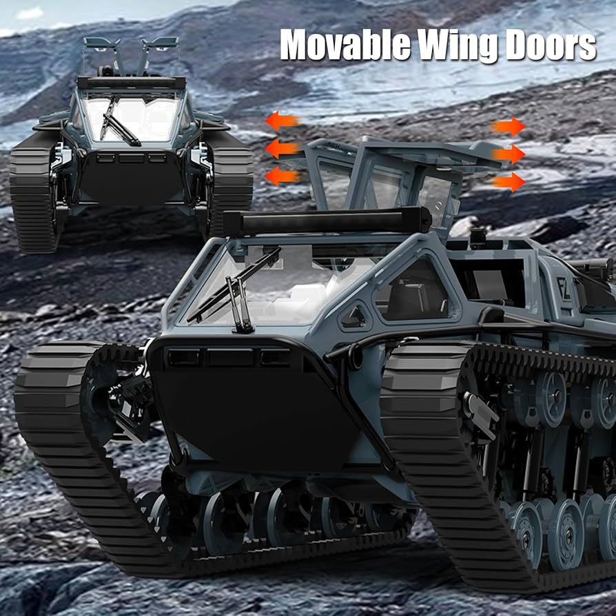 JJRC Ripsaw EV3-F4, 2.4Ghz Remote Control Crawler High Speed Tank, Off-Road RC Tracked Vehicles 360°Pirouette Drifting Car 2×1.5V Battery ( Not Included ),USB Charger included 1:16 Scale - Image 7