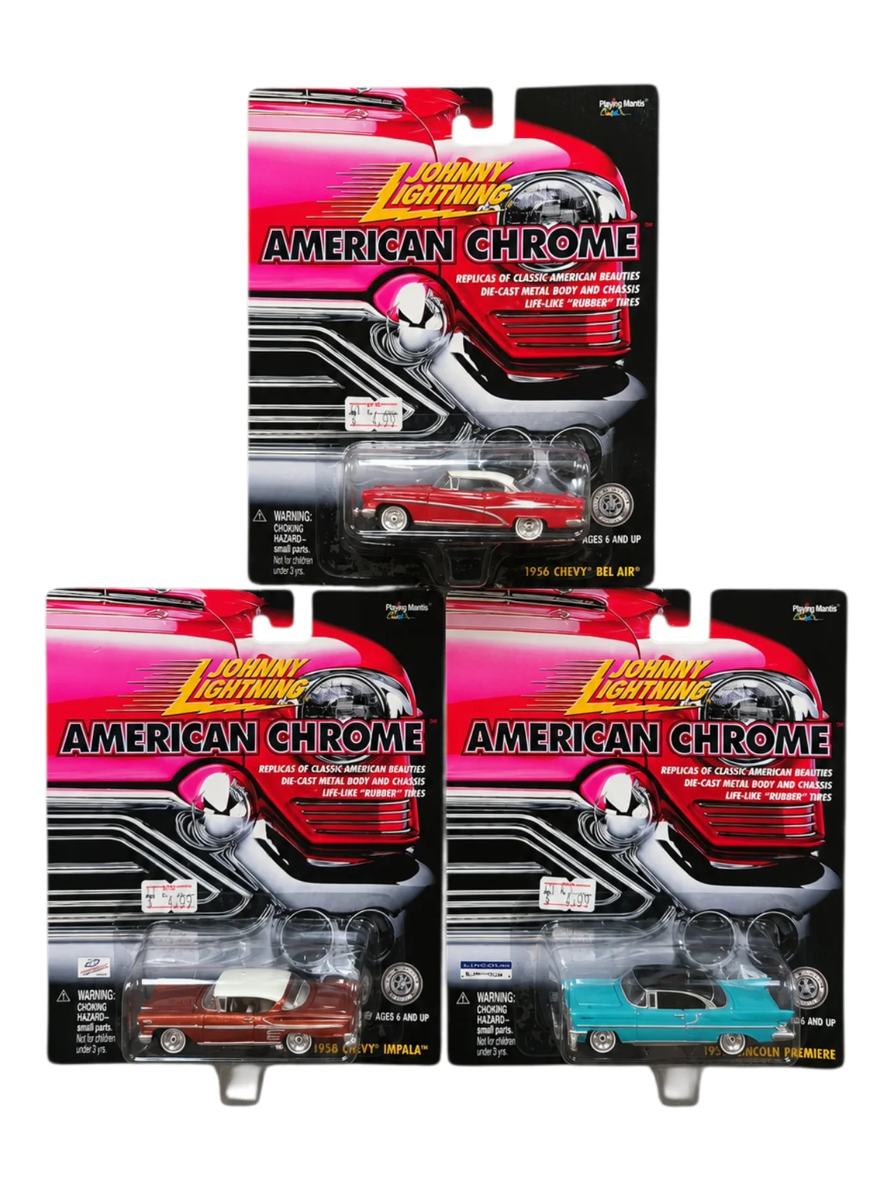 Johnny Lightning American Chrome '1953 Buick Super , 1957 Lincoln Premiere , 1958 Chevy Impala Imported 1:64 Scale - Image 4