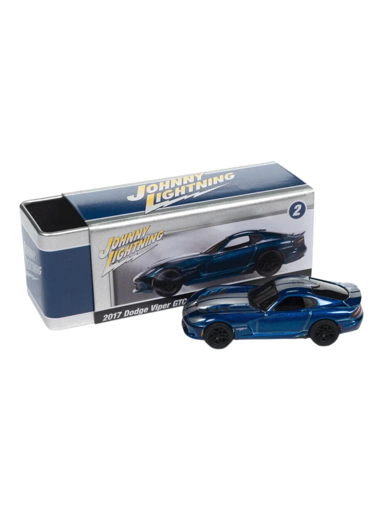JOHNNY LIGHTNING - DODGE 2017 Dodge Viper GTC Blue from the Imported 1:64 Scale - Image 2
