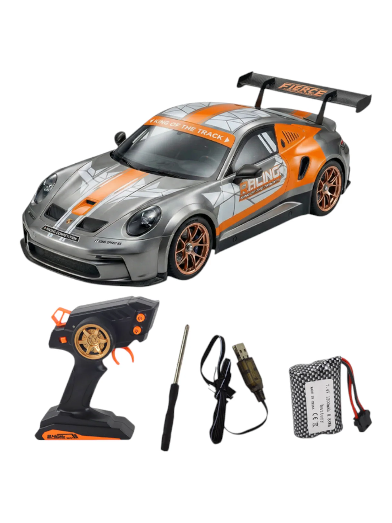 Joy Junction Porsche 1:10 Scale High-Speed RC Racing Car – 2.4GHz Remote Control Sports Car with Rechargeable Battery, USB Charging & Full Accessories - Image 2