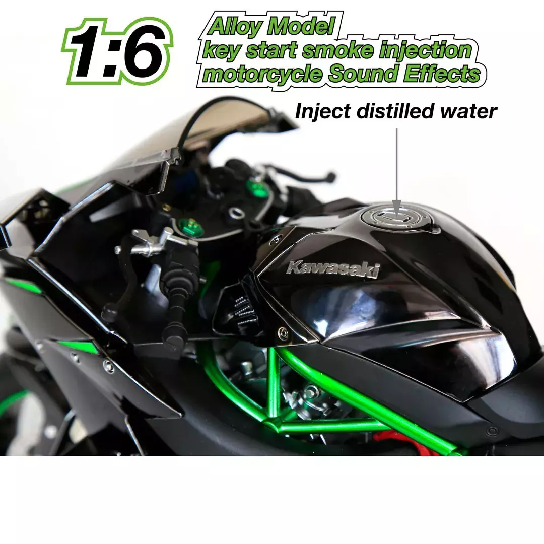 Kawasaki H2R bike Alloy Model 1:6 Scale (Matte Black) - Image 12