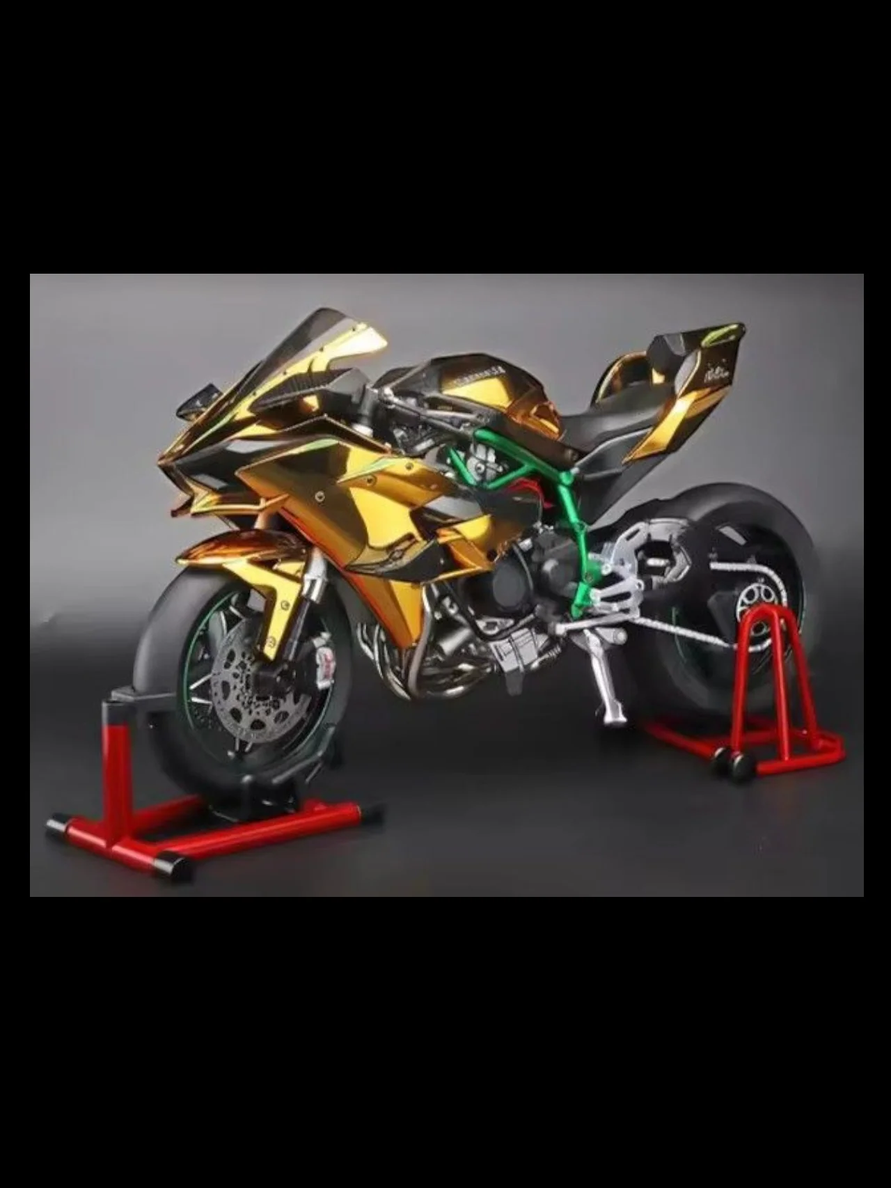 Kawasaki H2R bike Alloy Model 1:6 Scale (Matte Black) - Image 17