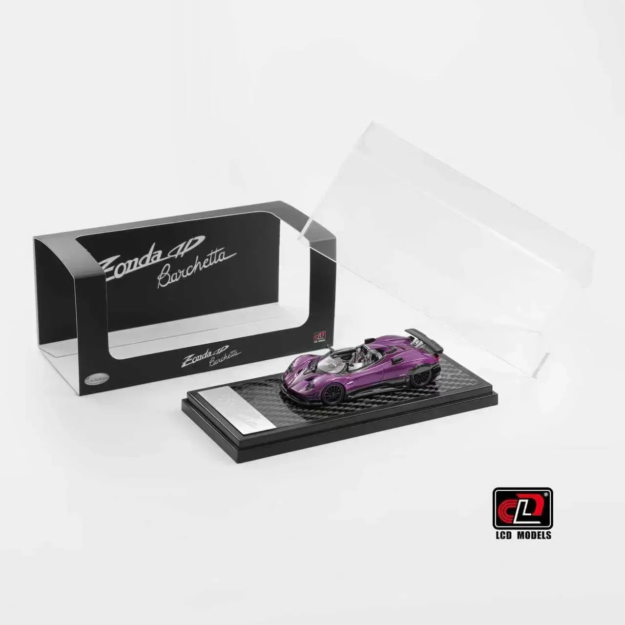 LCD Models Pagani Zonda HP Barchetta Carbon Purple Die-Cast Supercar Imported 1:64 Scale - Image 2