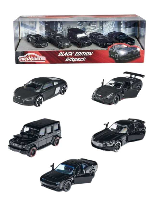 Majorette Black edition giftpack ,5 pack - Audi R8 Coupe, Nissan GT-R Nismo GT3 ,Brabus B63s, Mercedes-AMG GT R,Dodge Challenger SRT Demon. - Image 3