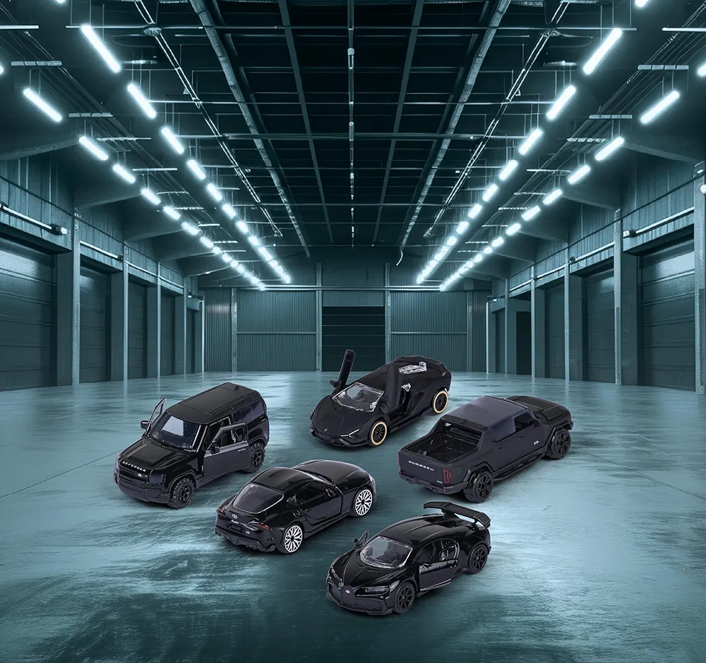 Majorette Car Set Black Edition (5 Cars) - 5 Black Model Cars Made of Metal with Freewheel, Suspension & Opening Part 1:64 Scale 8502005000 - Image 3