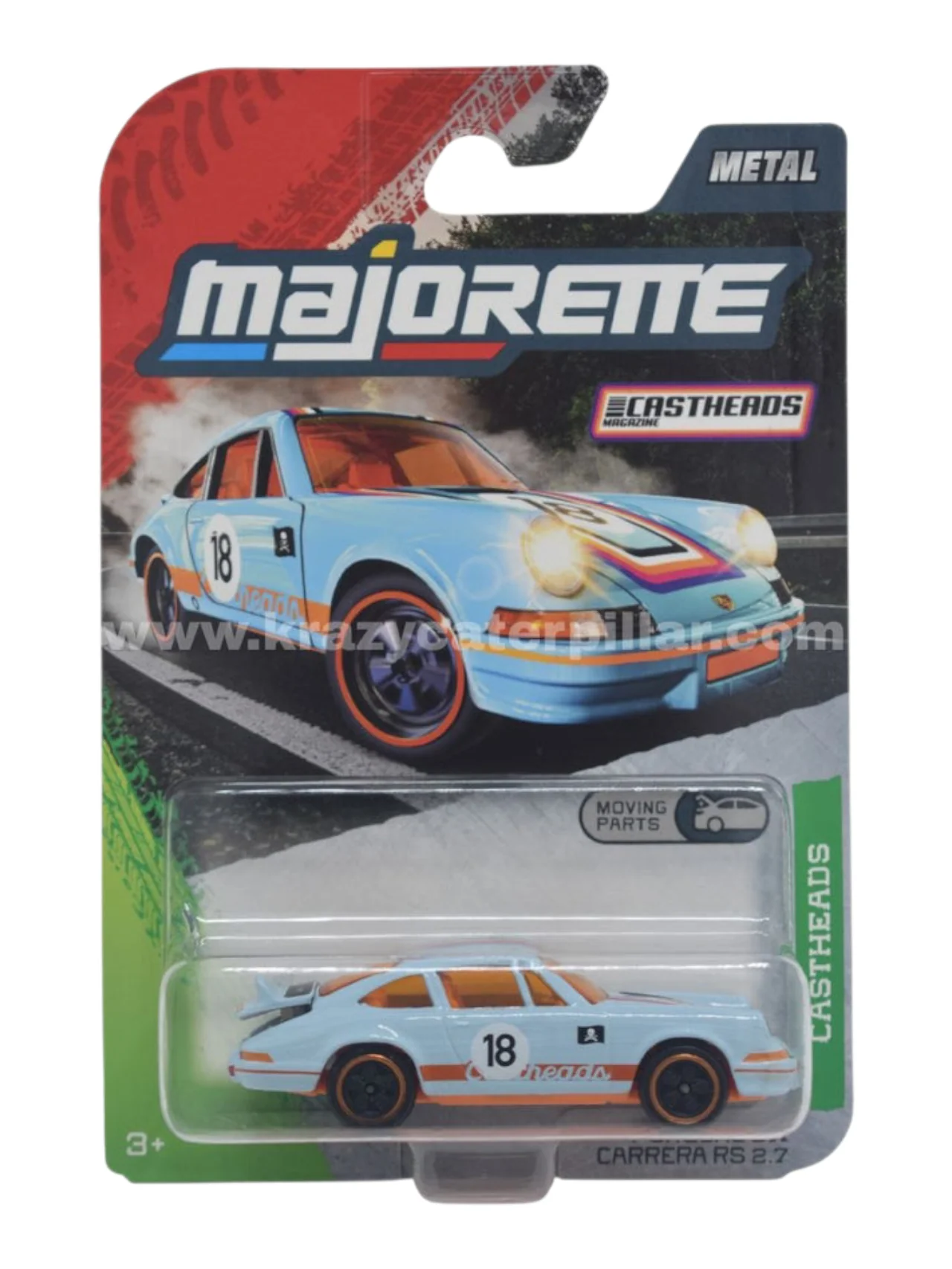 Majorette cast heads premium car porsche 911 carrera rs 2.7 1:64 Scale 8504100001