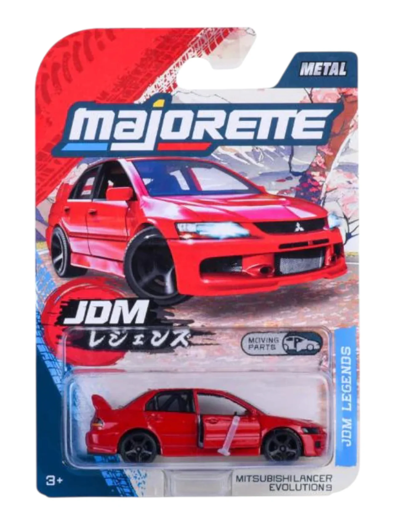 Majorette: JDM Legends Premium Cars - Mitsubishi Lancer Evolution 9 - Red 1:64 Scale/ Code - 8502100000