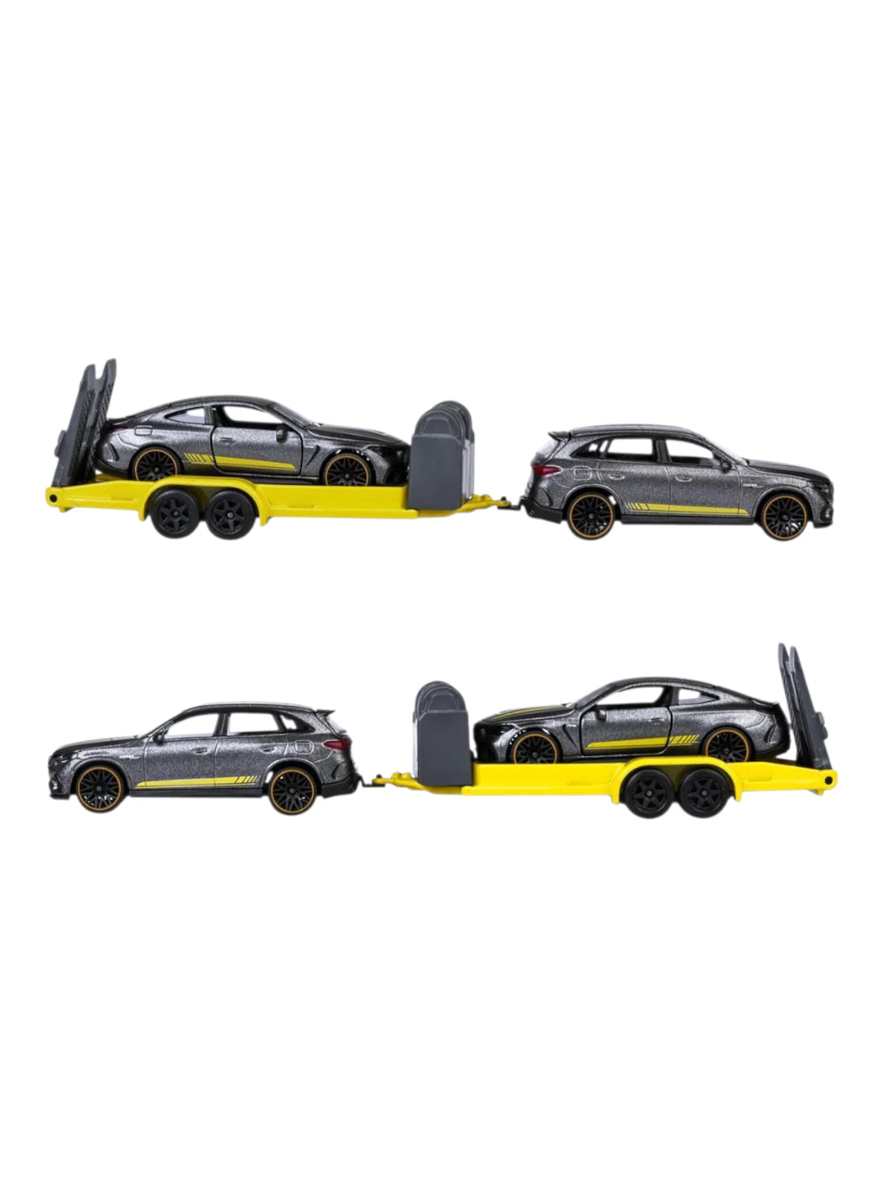 Majorette: Mercedes-AMG Deluxe Trailer - GLC 63 S + CLE 53/1:64 Scale / Code - 8502103000 - Image 2