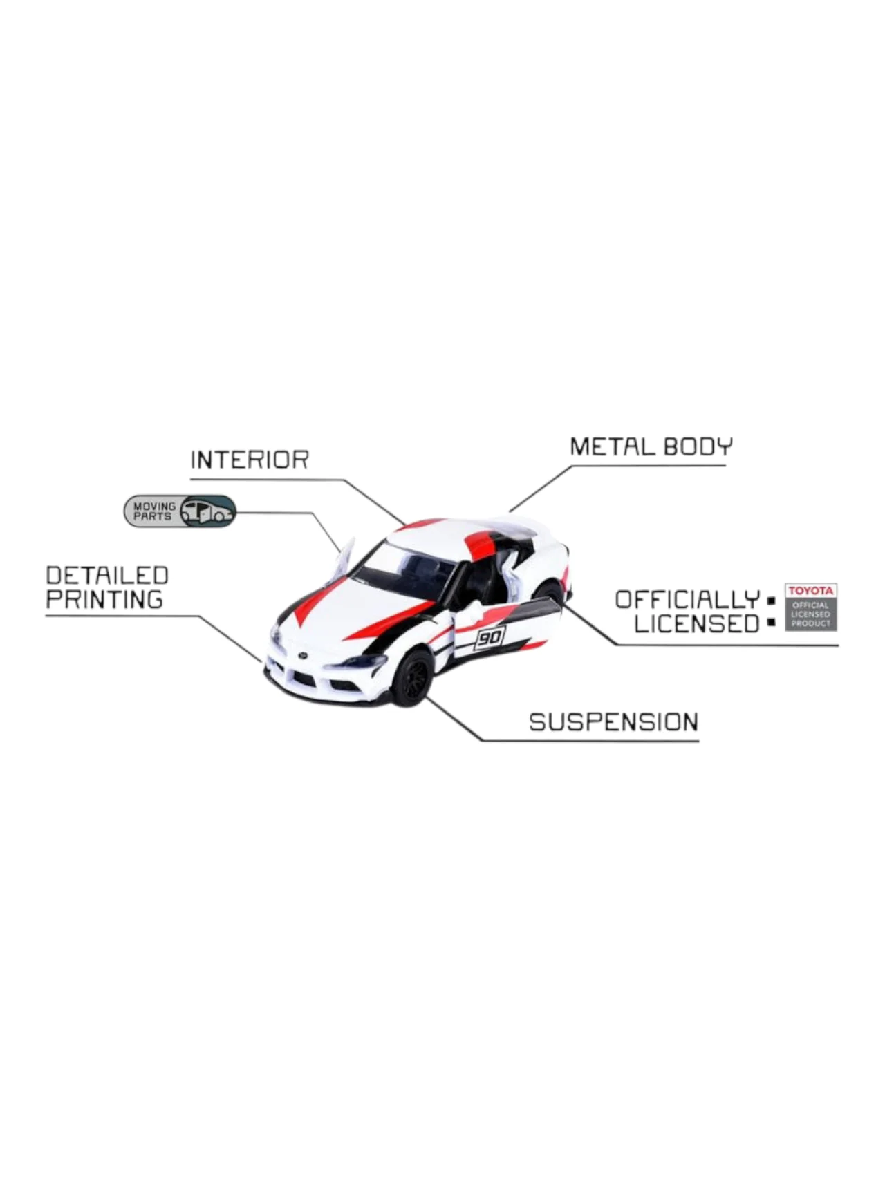 Majorette toyota japan racer opening parts suspension 1:64 Scale 8502105003 - Image 5