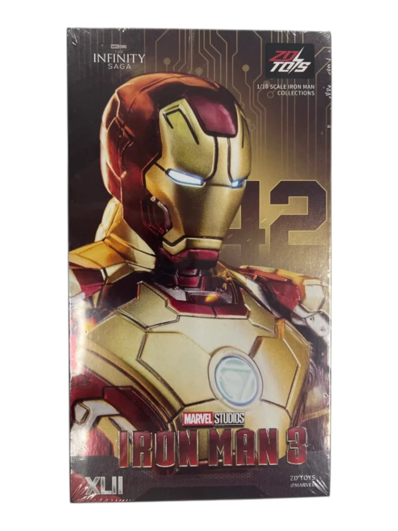 Action figure Marvel Studio ZD Toys Iron Man Mk42 With Lighting Function Action Figure 1:10 Scale collection