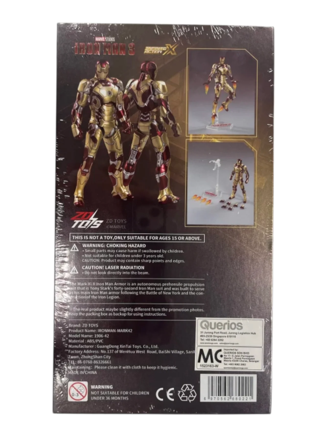 Action figure Marvel Studio ZD Toys Iron Man Mk42 With Lighting Function Action Figure 1:10 Scale collection - Image 2
