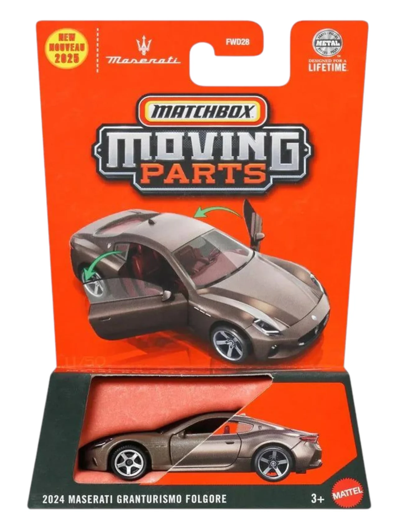 MatchBox 2024 Moving Parts Maserati Granturismo Folgore 1:64 Scale