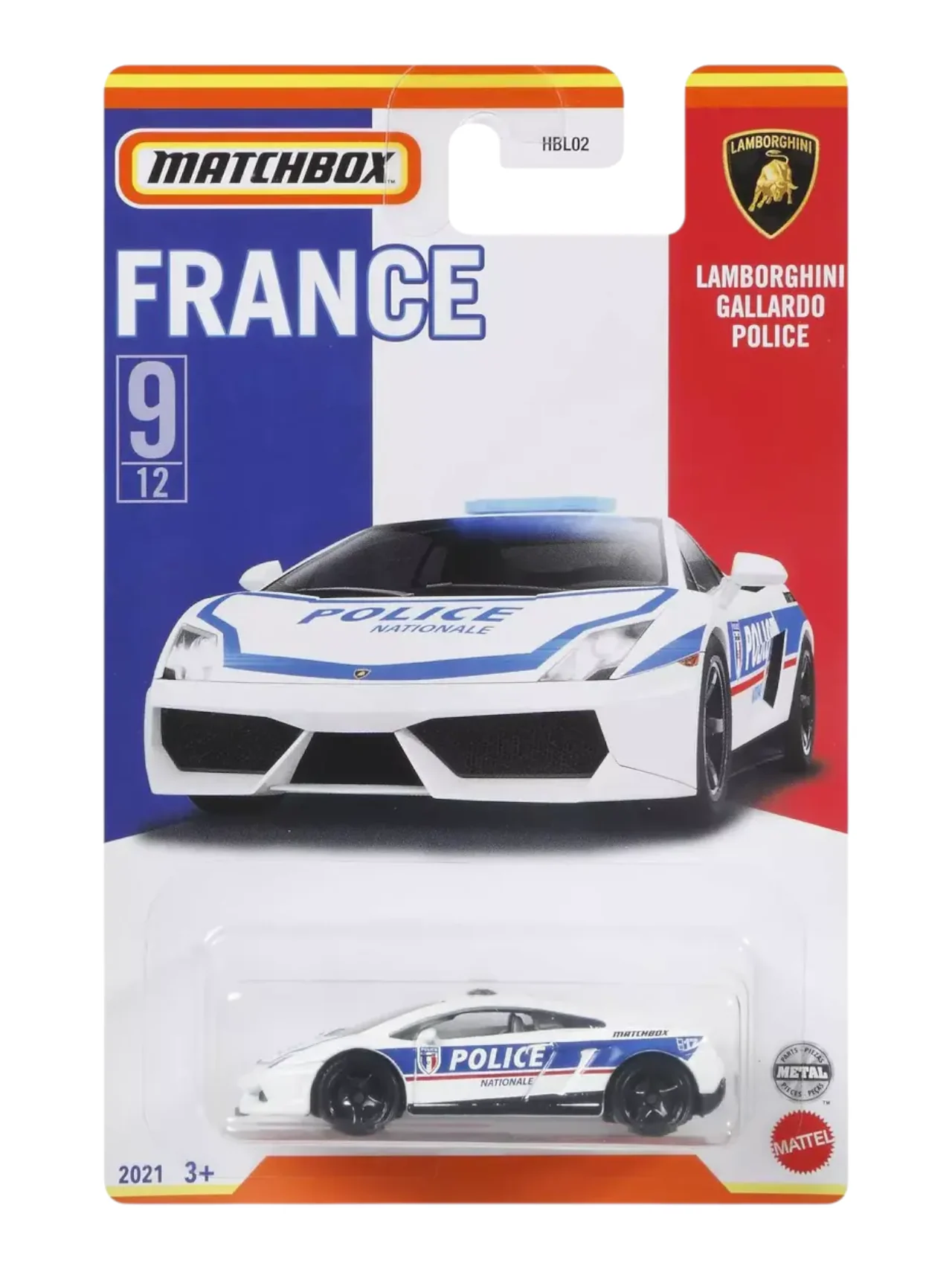 Matchbox France Lamborghini Gallardo Police no 5/12 Imported Mainline 1:64 Scale