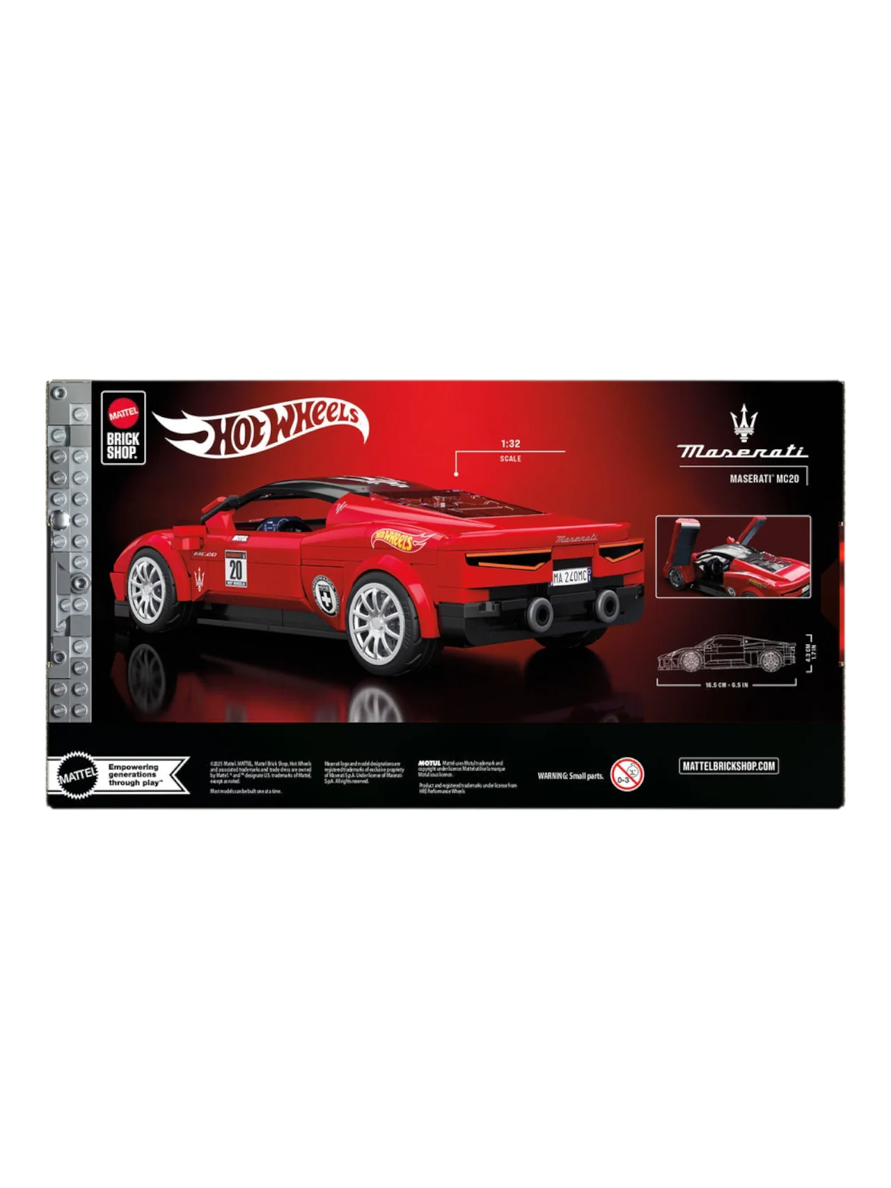 Mattel Brick Shop HotWheels Maserati MC20 Building Set 1:32 Scale - Image 10