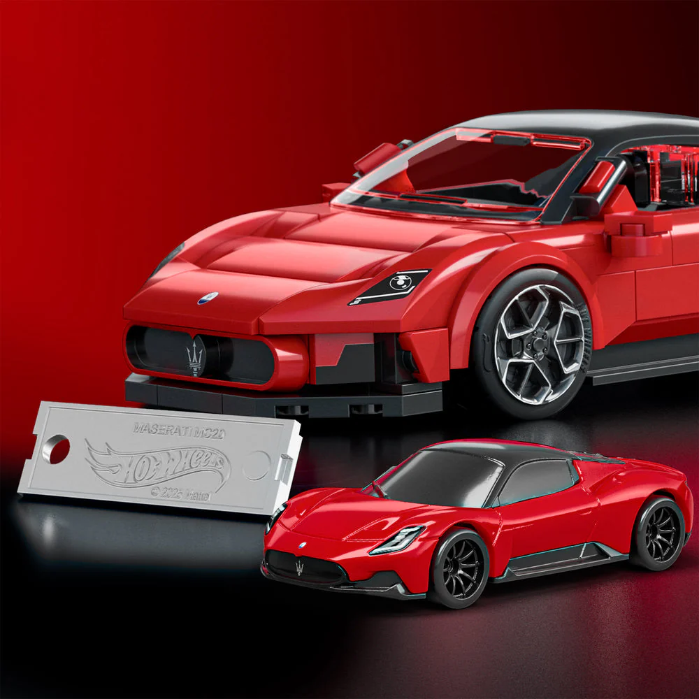 Mattel Brick Shop HotWheels Maserati MC20 Building Set 1:32 Scale - Image 2