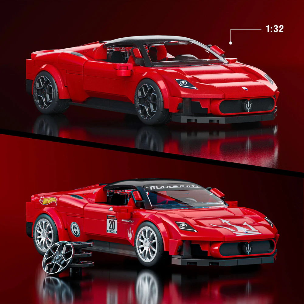 Mattel Brick Shop HotWheels Maserati MC20 Building Set 1:32 Scale - Image 3