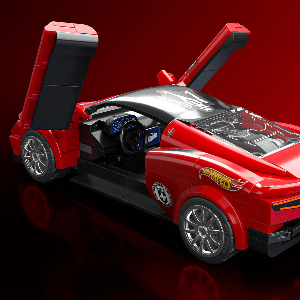 Mattel Brick Shop HotWheels Maserati MC20 Building Set 1:32 Scale - Image 6