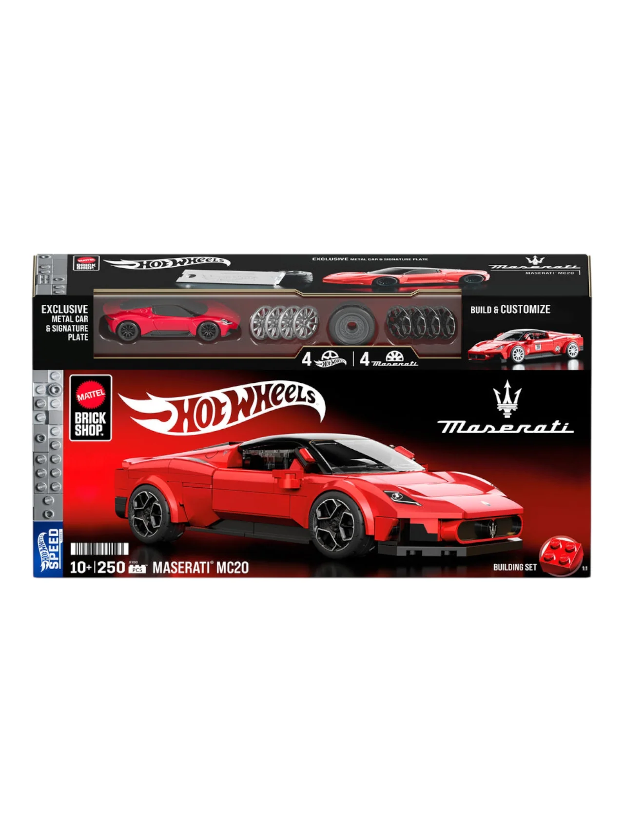 Mattel Brick Shop HotWheels Maserati MC20 Building Set 1:32 Scale - Image 8