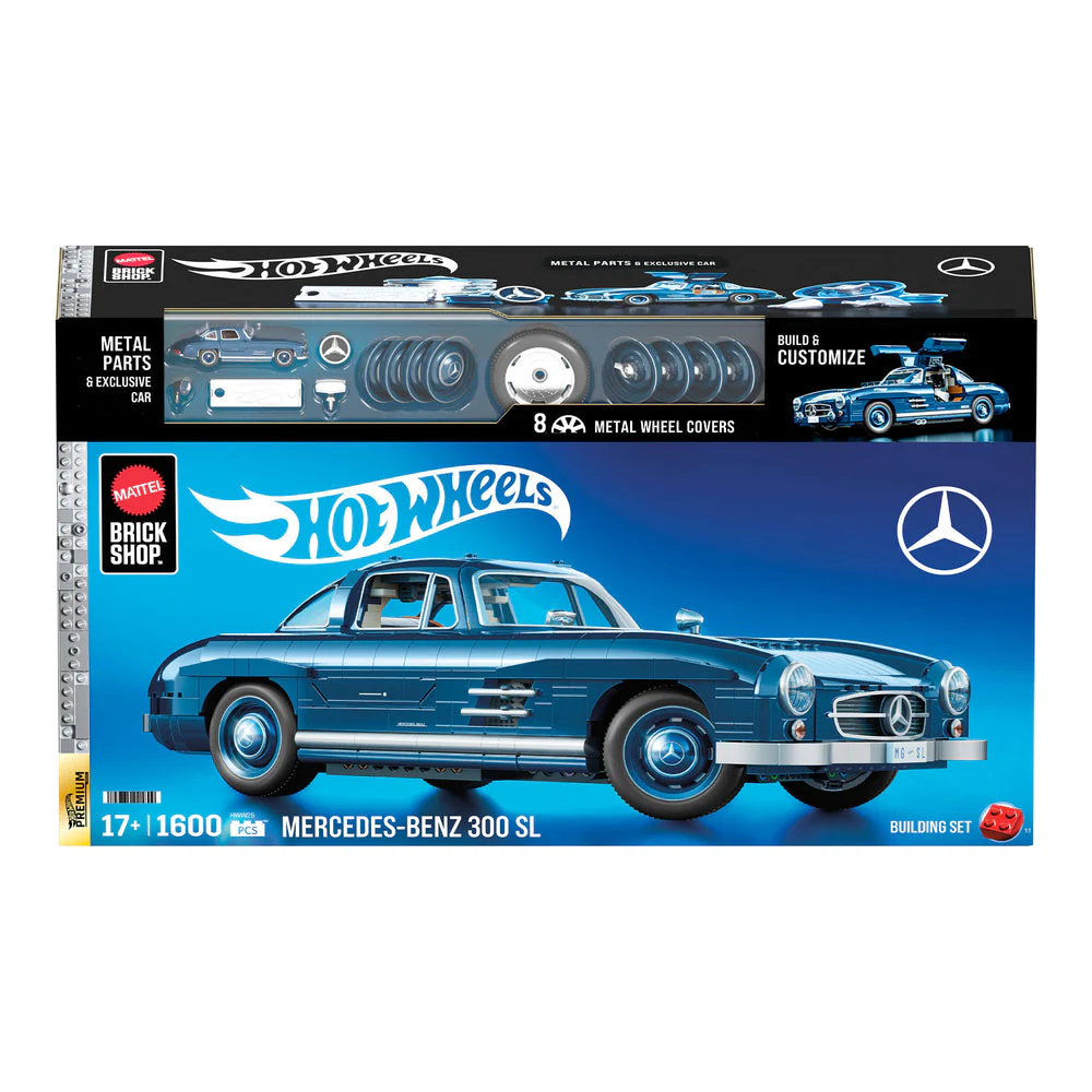 Mattel Brick Shop HotWheels Mercedes-Benz 300 SL Building Set 1:12 Scale - Image 10